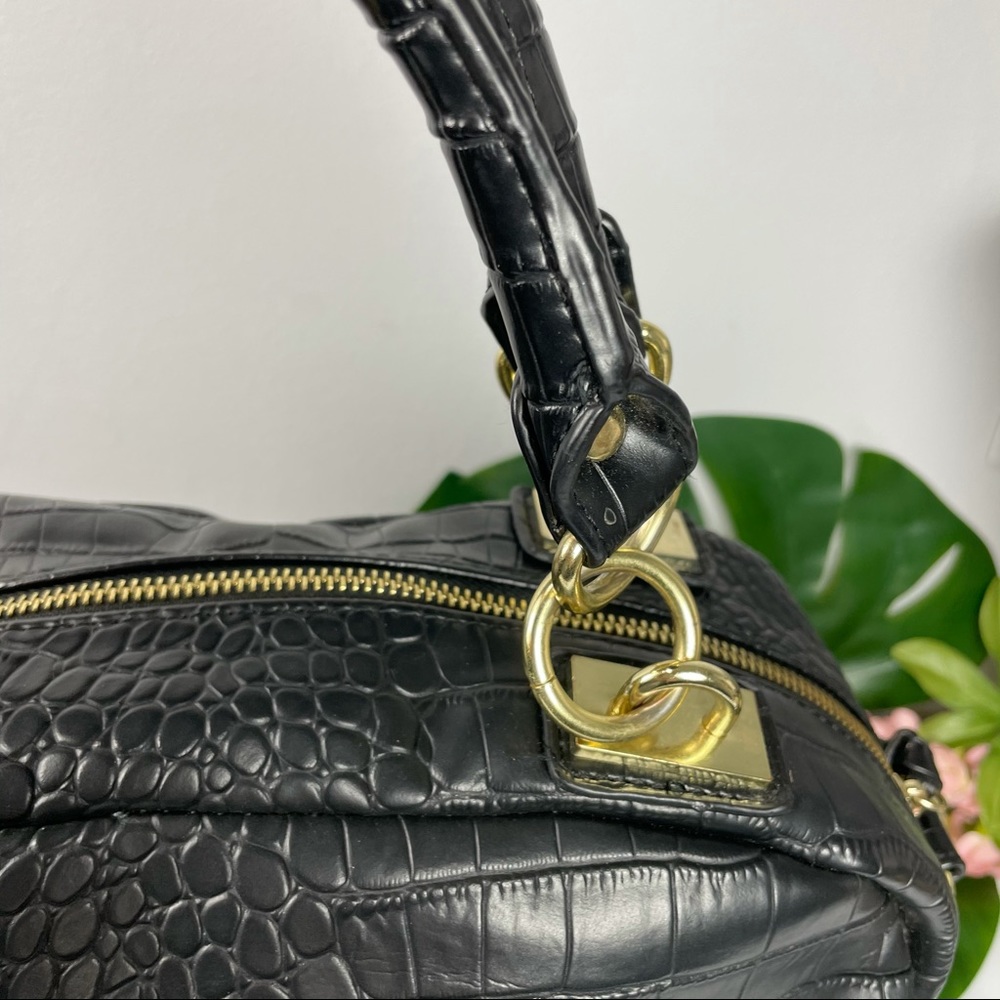 (((SOLD)))Olivia + Joy black faux aligator leather satchel - Picture 9 of 16